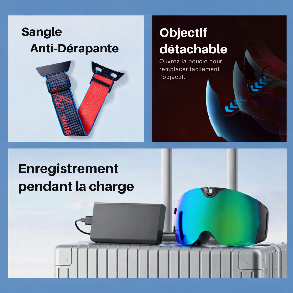 Lunettes de ski 4K UHD avec caméra intégrée